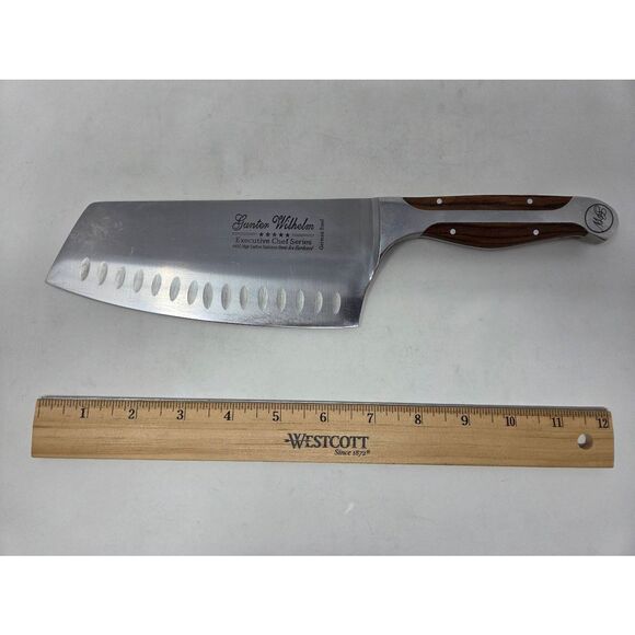 GUNTER WILHELM EXECUTIVE CHEF SERIES CHOPPER CLEAVER KNIFE 440C GERMAN STEEL 7" - Picture 1 of 5